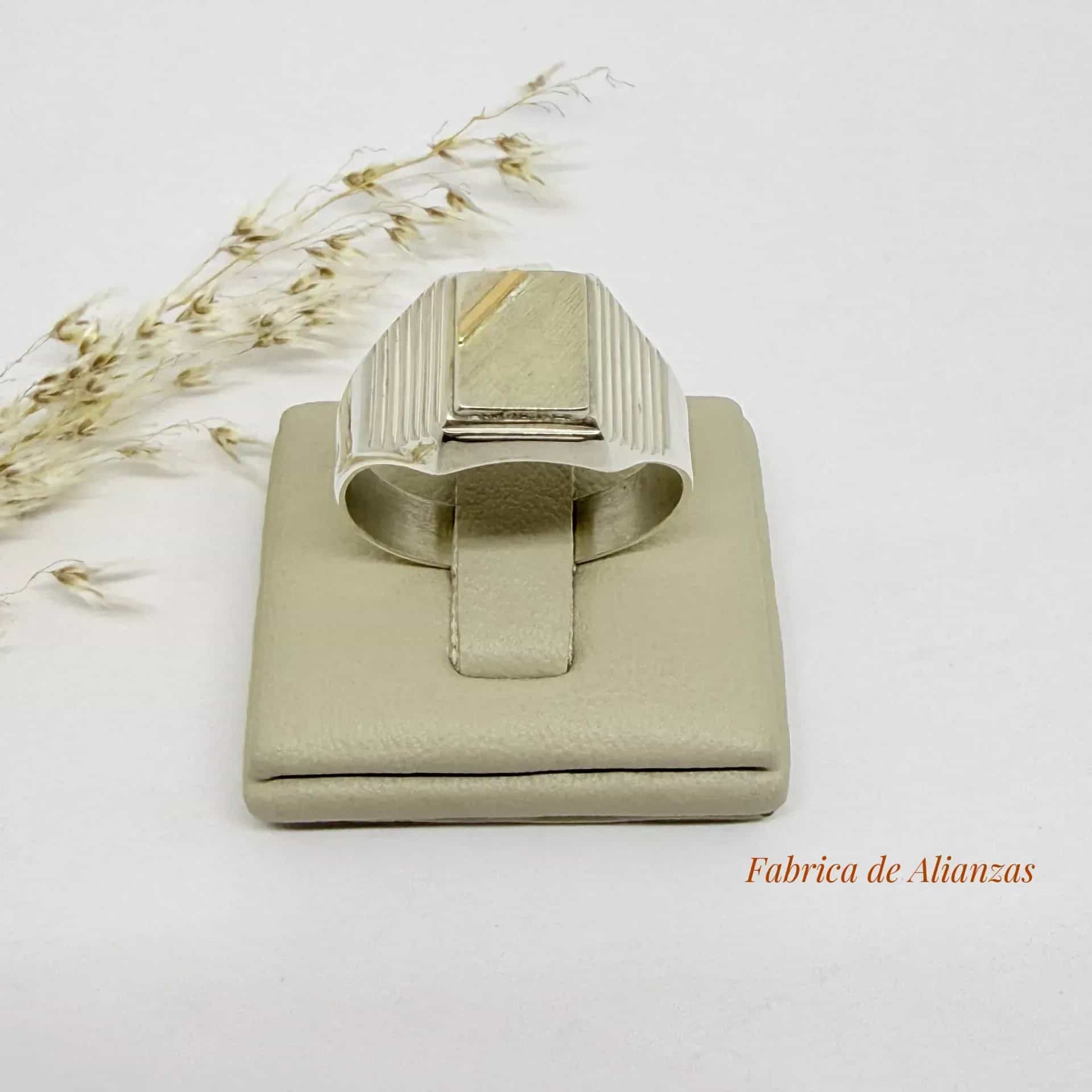 Anillo Sello Rectangular 10 por 8 milímetros.