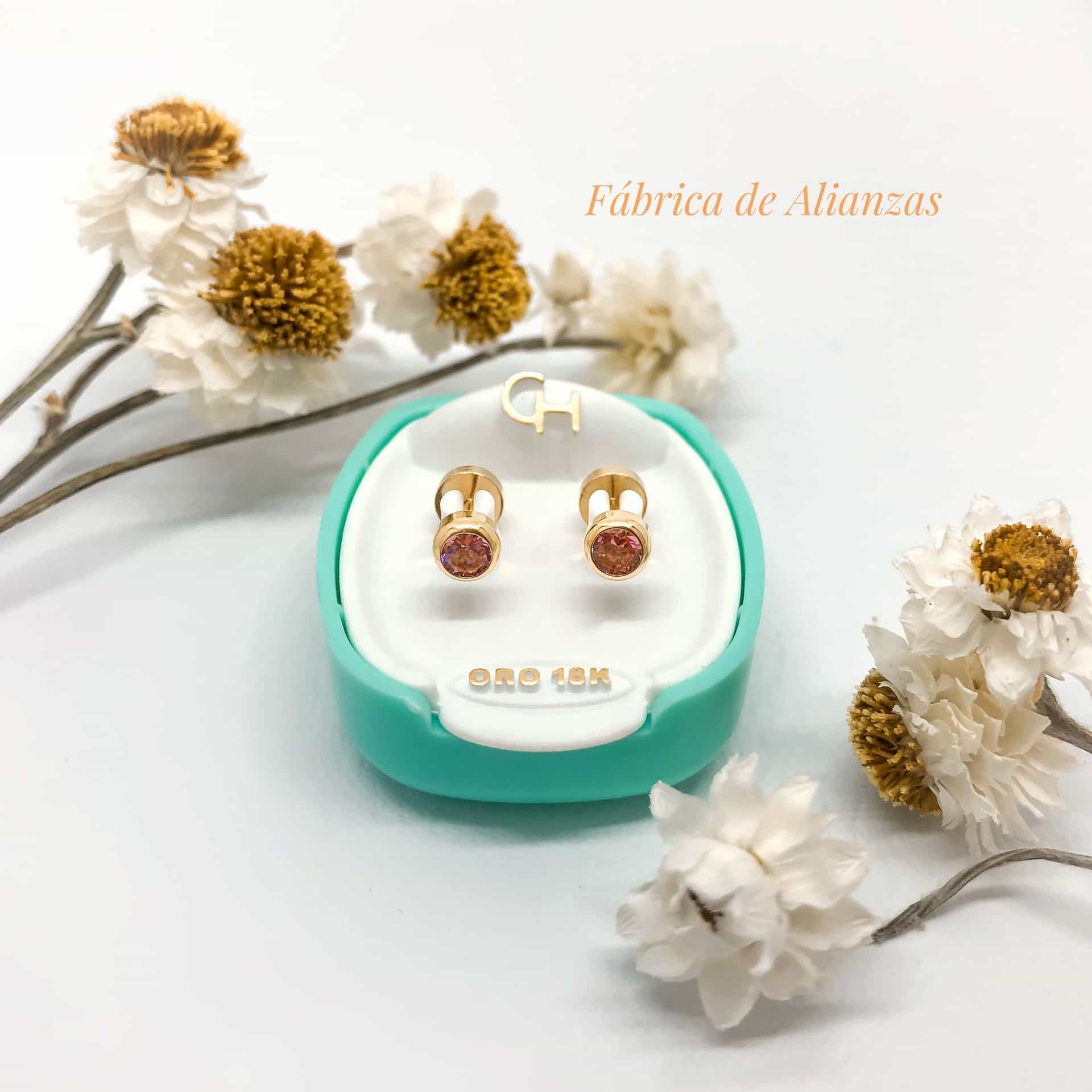Aro Abridor Tubito Piedra Rosa