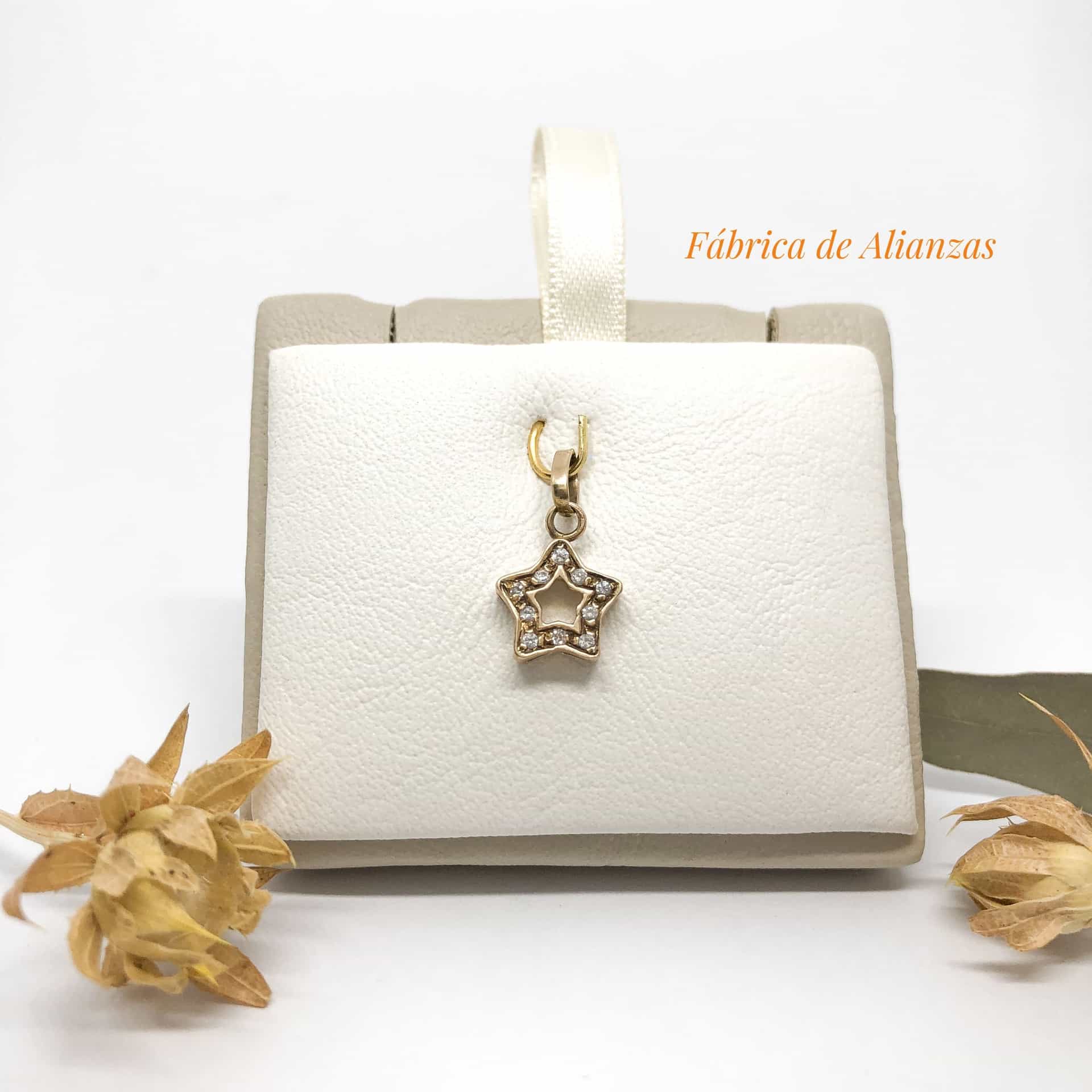 Dije Estrella con Piedras Blacas