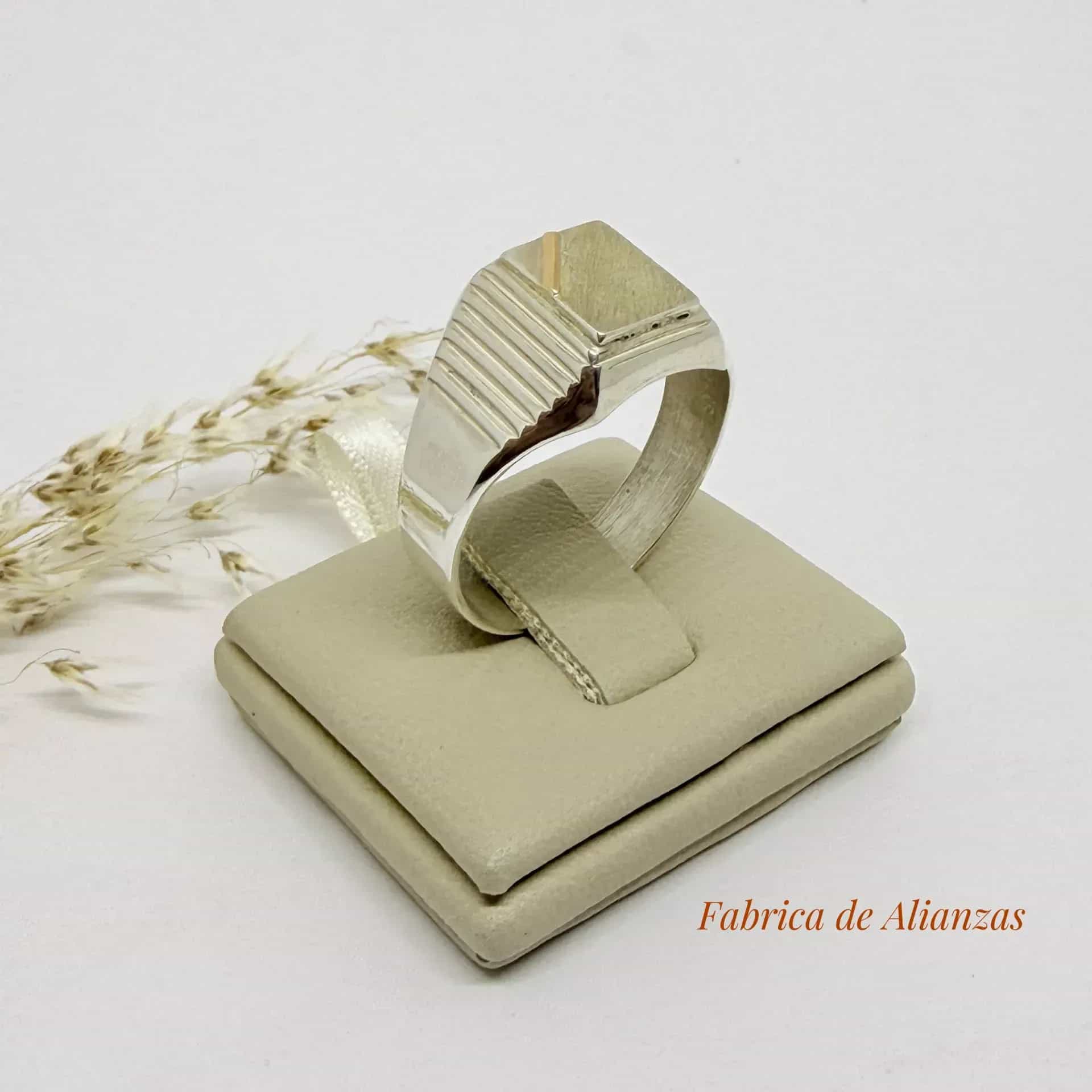 Anillo Sello Rectangular 10 por 8 milímetros.