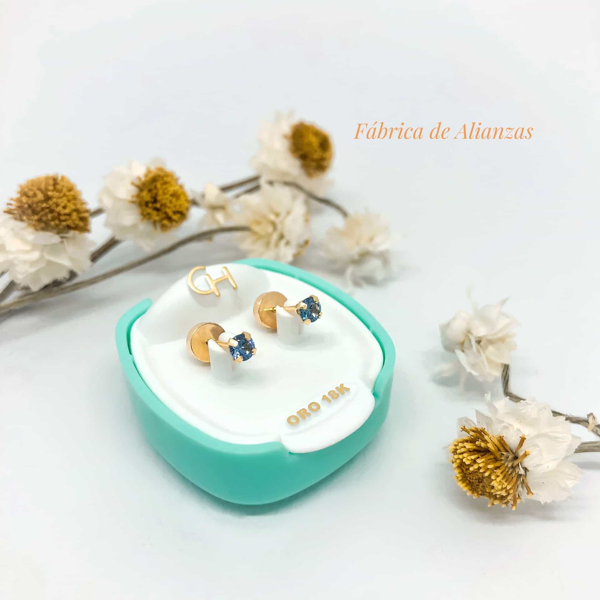 Aro Abridor Grifa Mediana Piedra Celeste