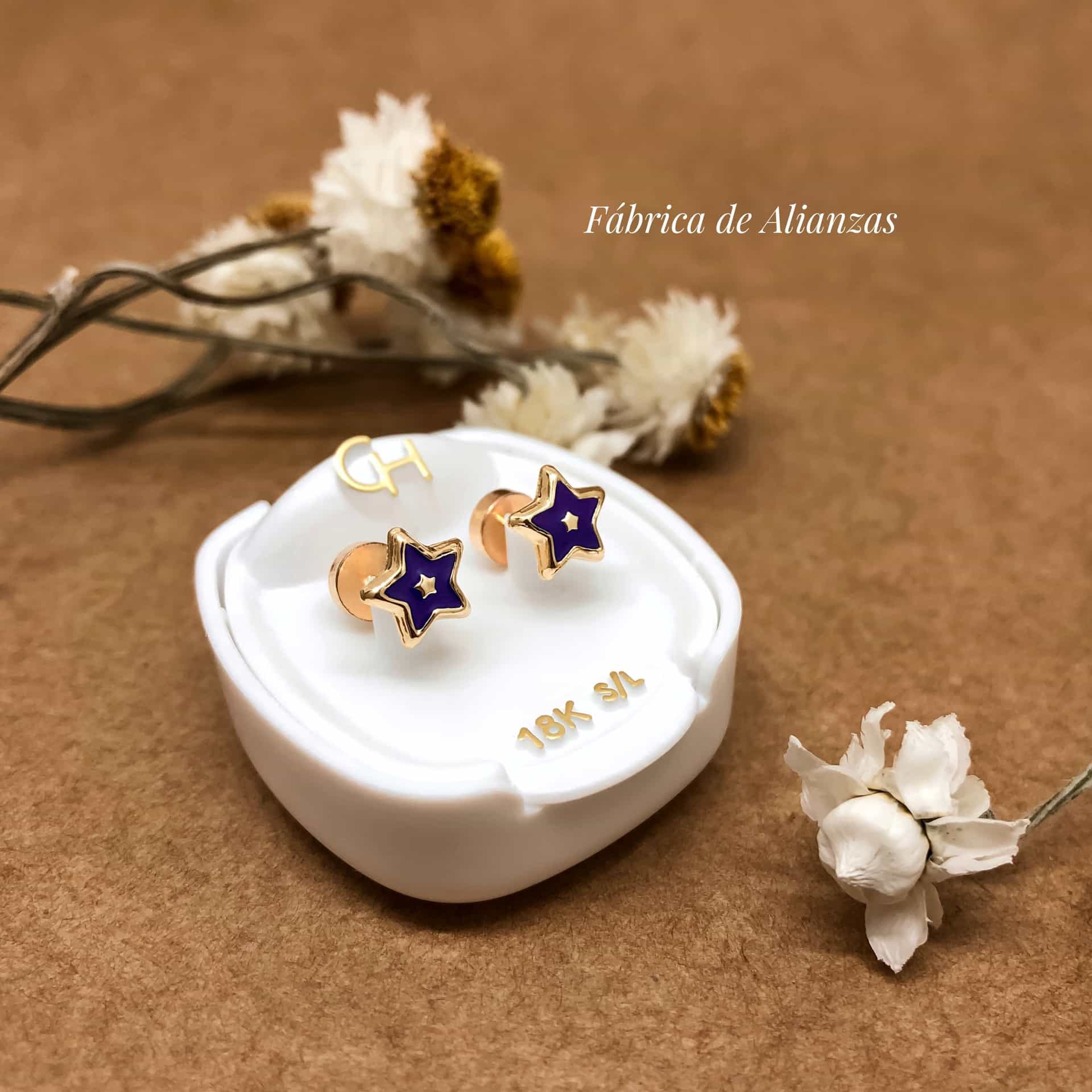 Aro Abridor Estrella Laqueada Azul