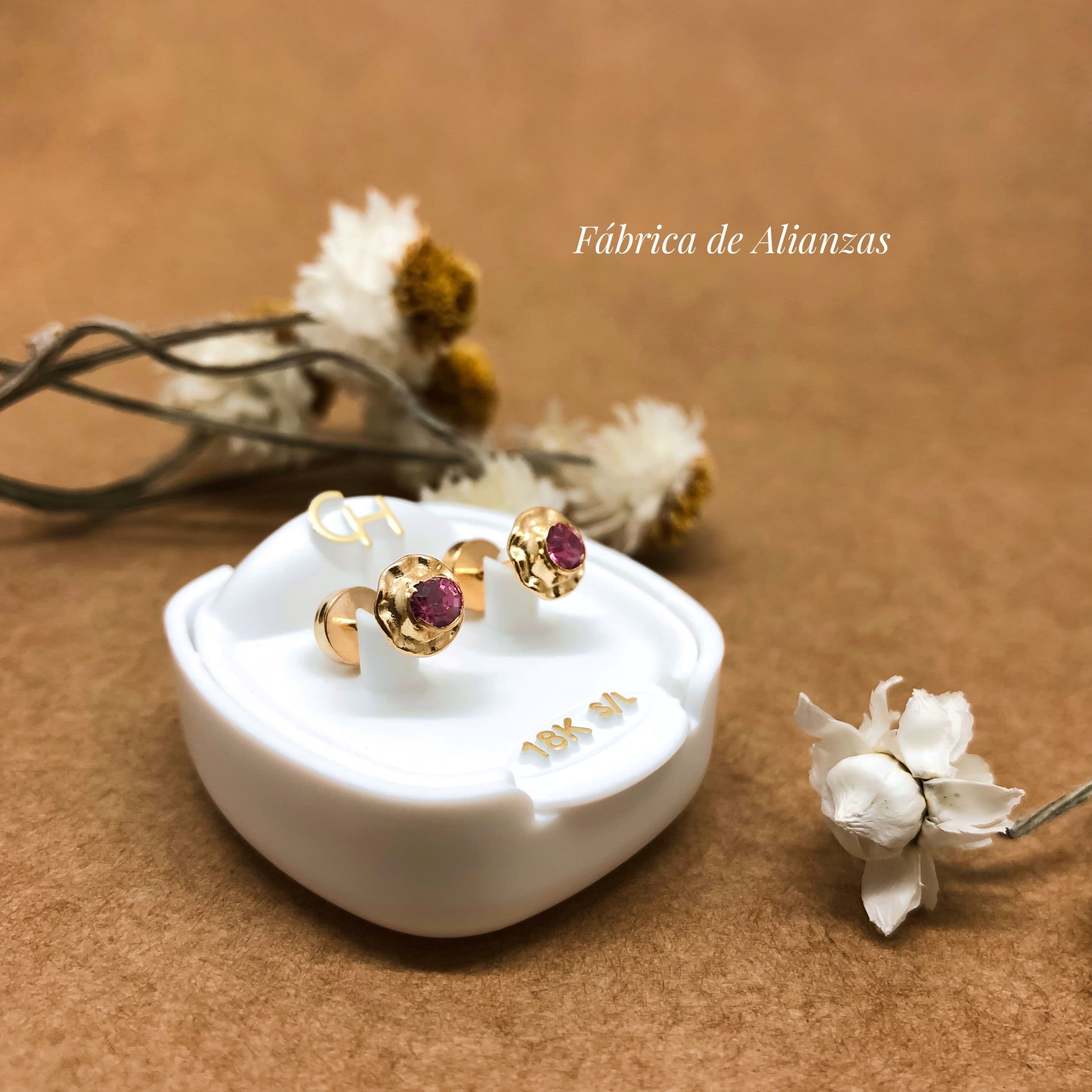 Aro Abridor Piedra Rosa Mediano