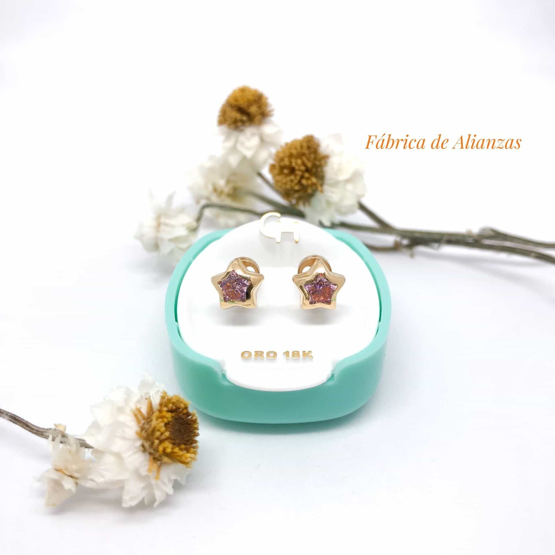 Aro Abridor Estrella Piedra Rosa Grande