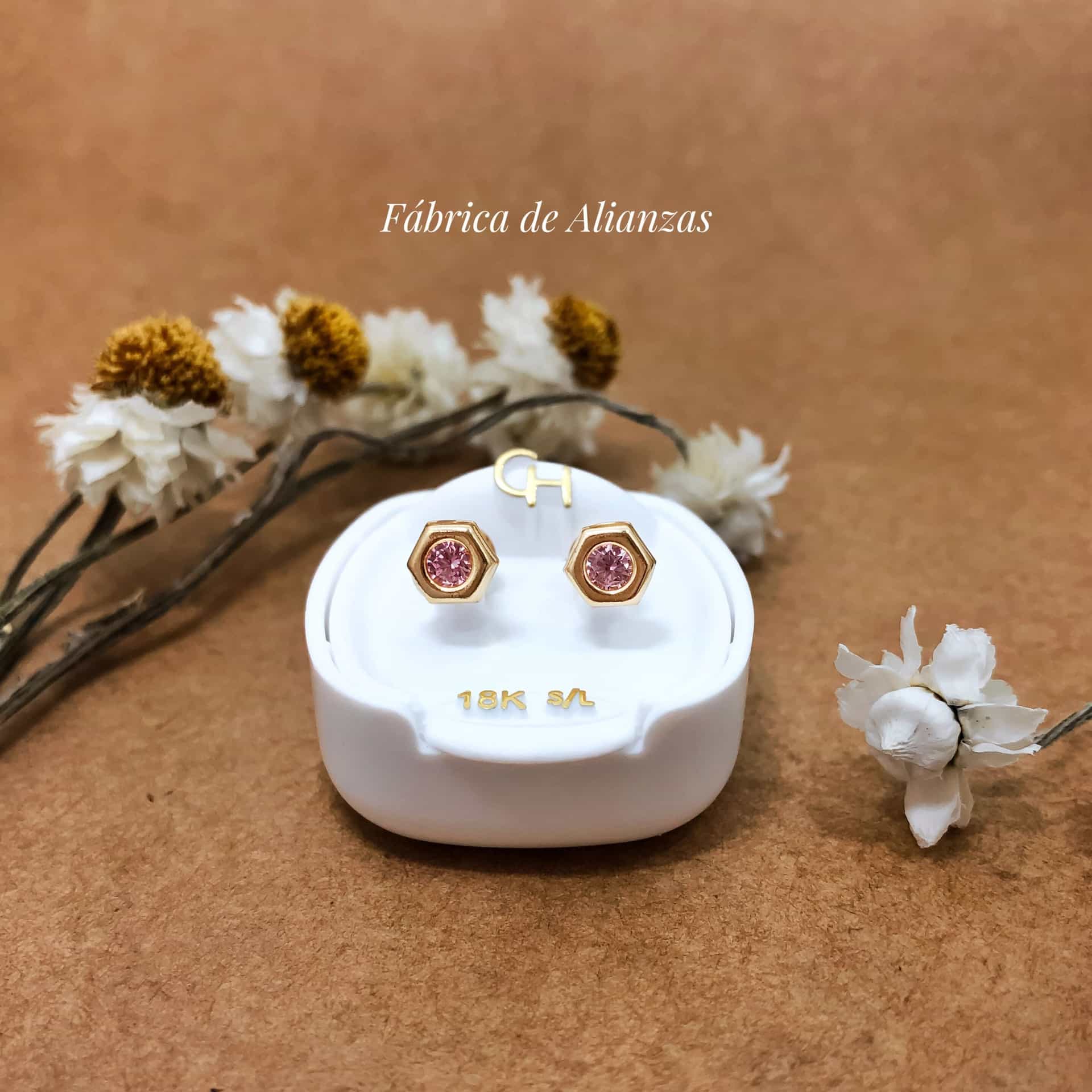 Aro Abridor Hexagonal Piedra Rosa