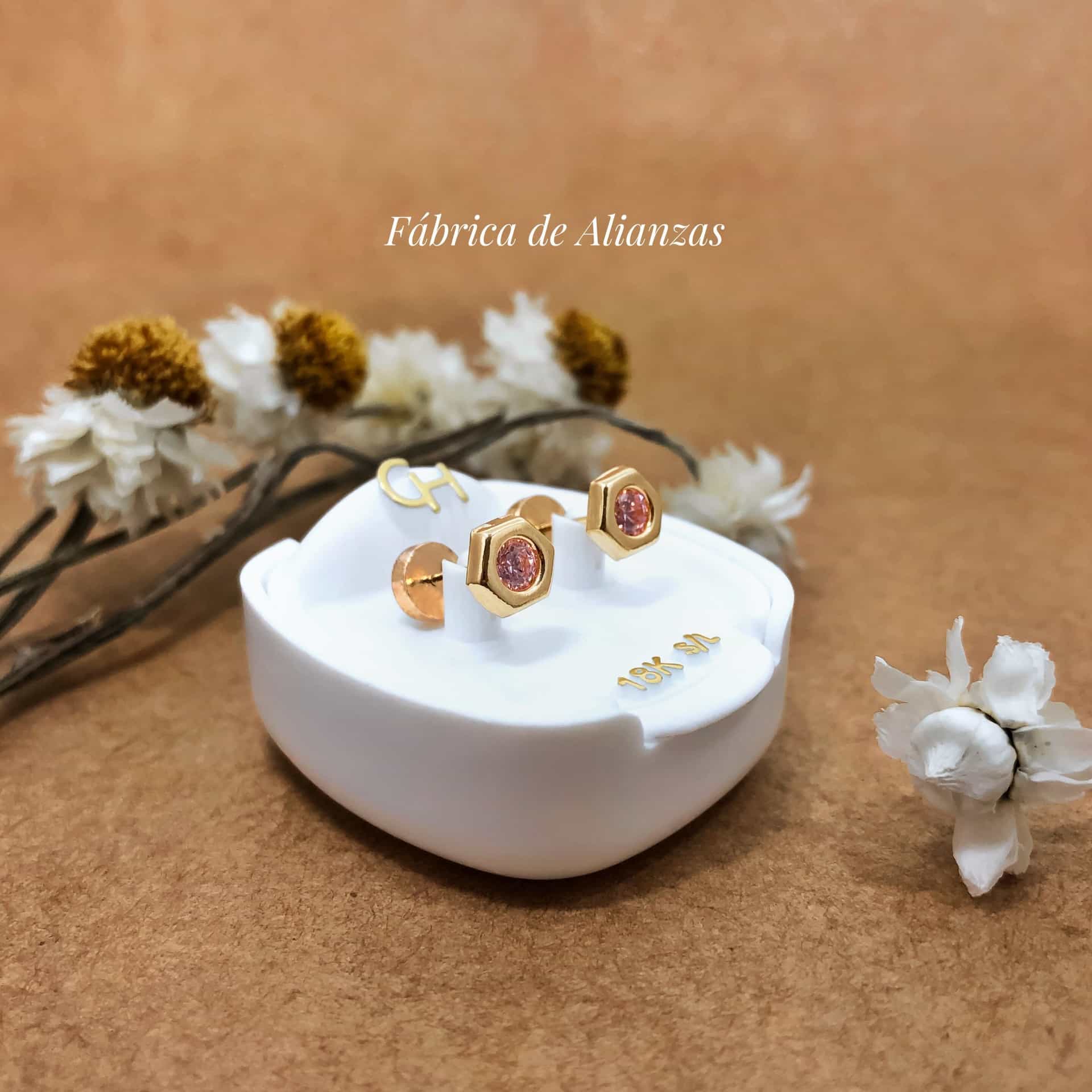 Aro Abridor Hexagonal Piedra Rosa