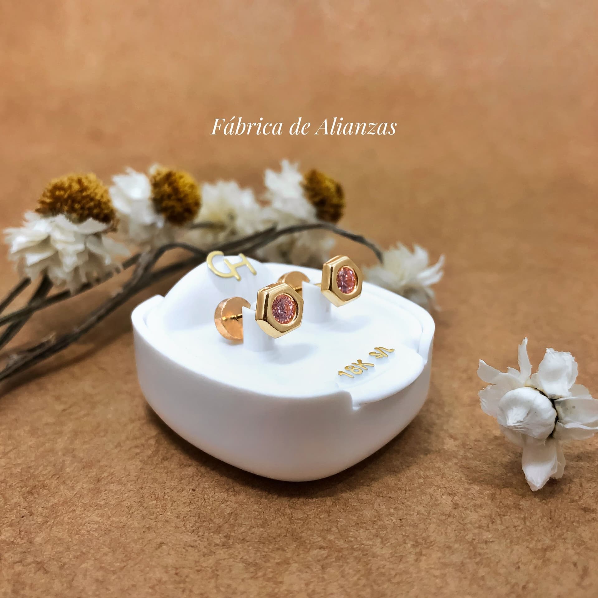 Aro Abridor Hexagonal Piedra Rosa