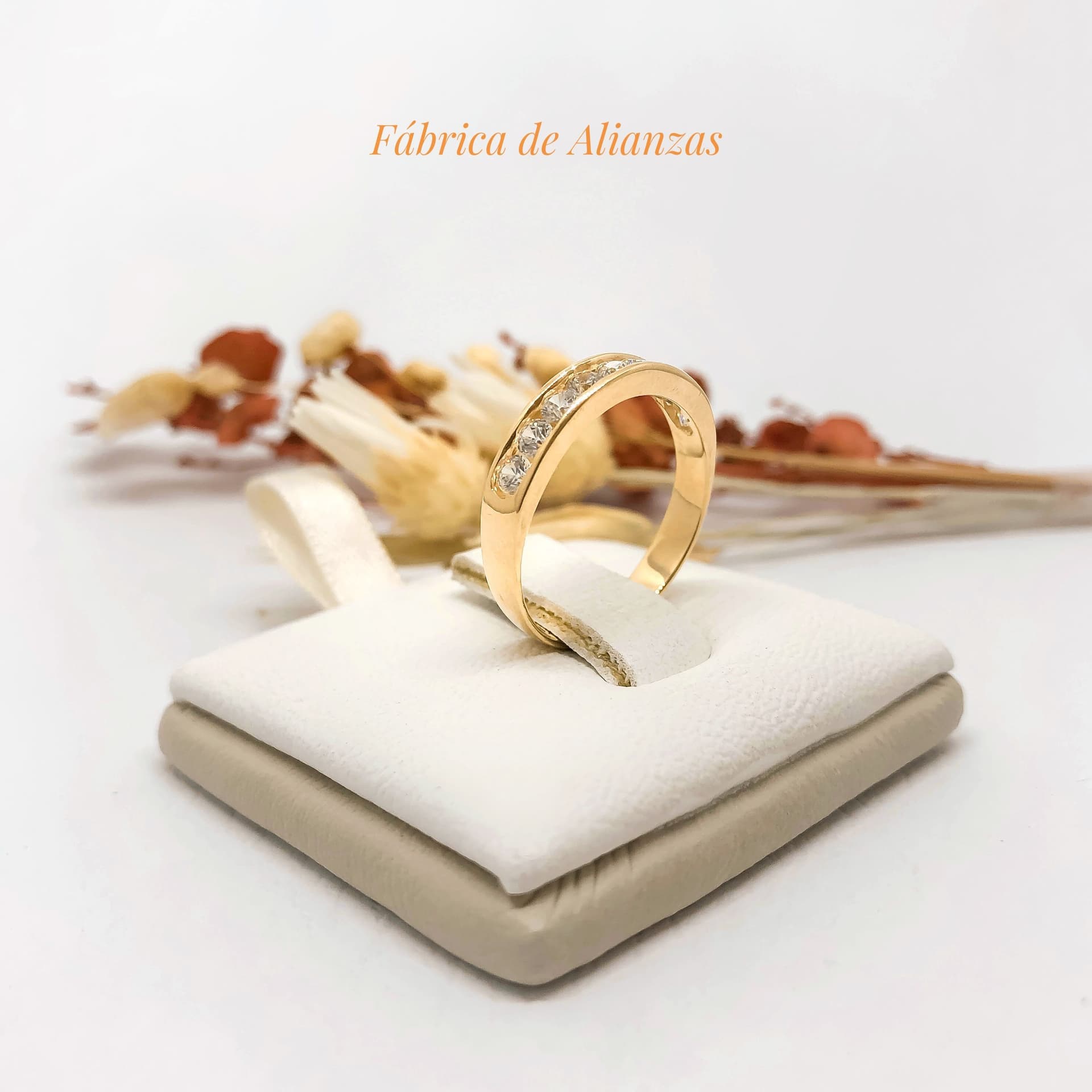 Anillo 1/2 Sin Fin Piedras Blancas