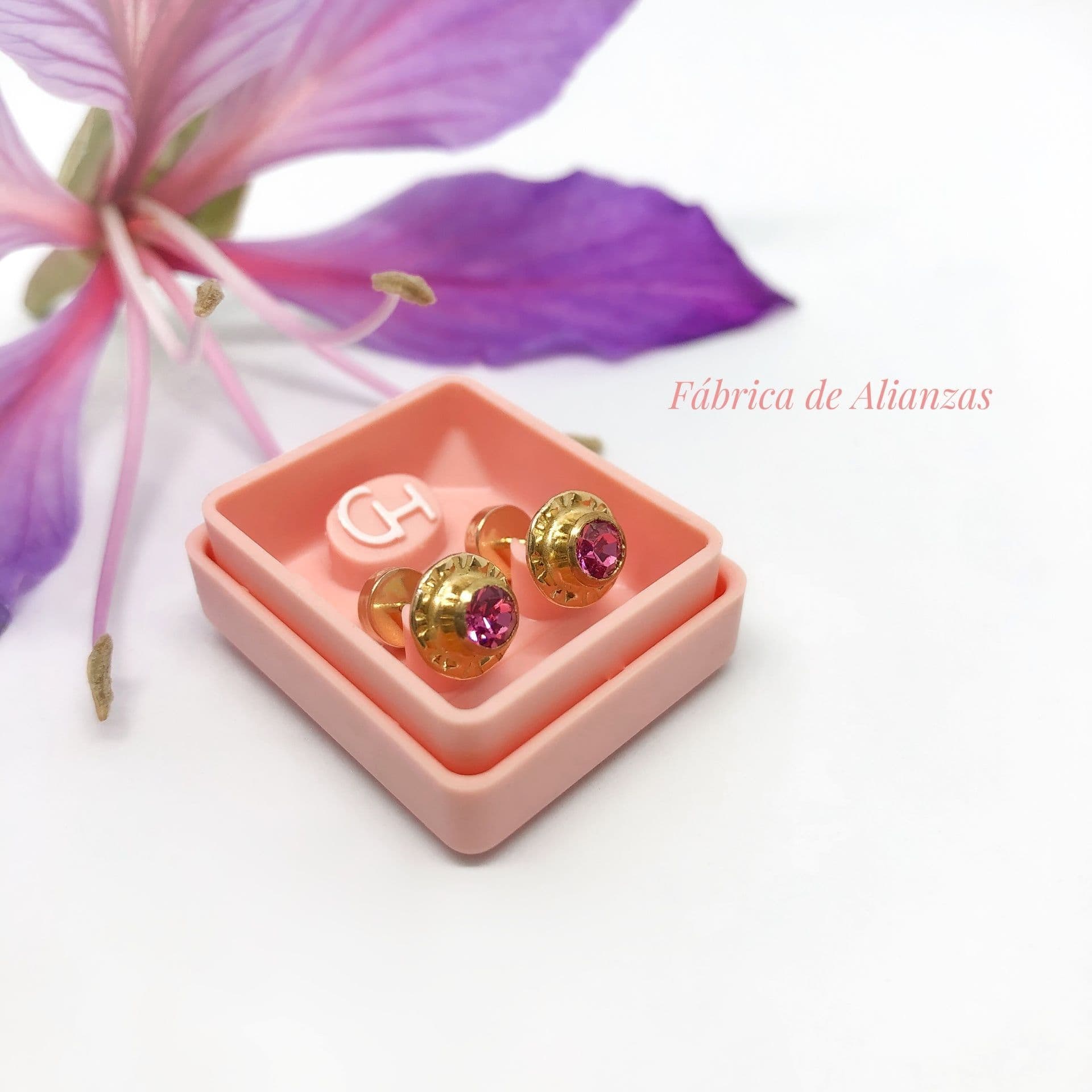 Aro Abridor Piedra Rosa  Grande