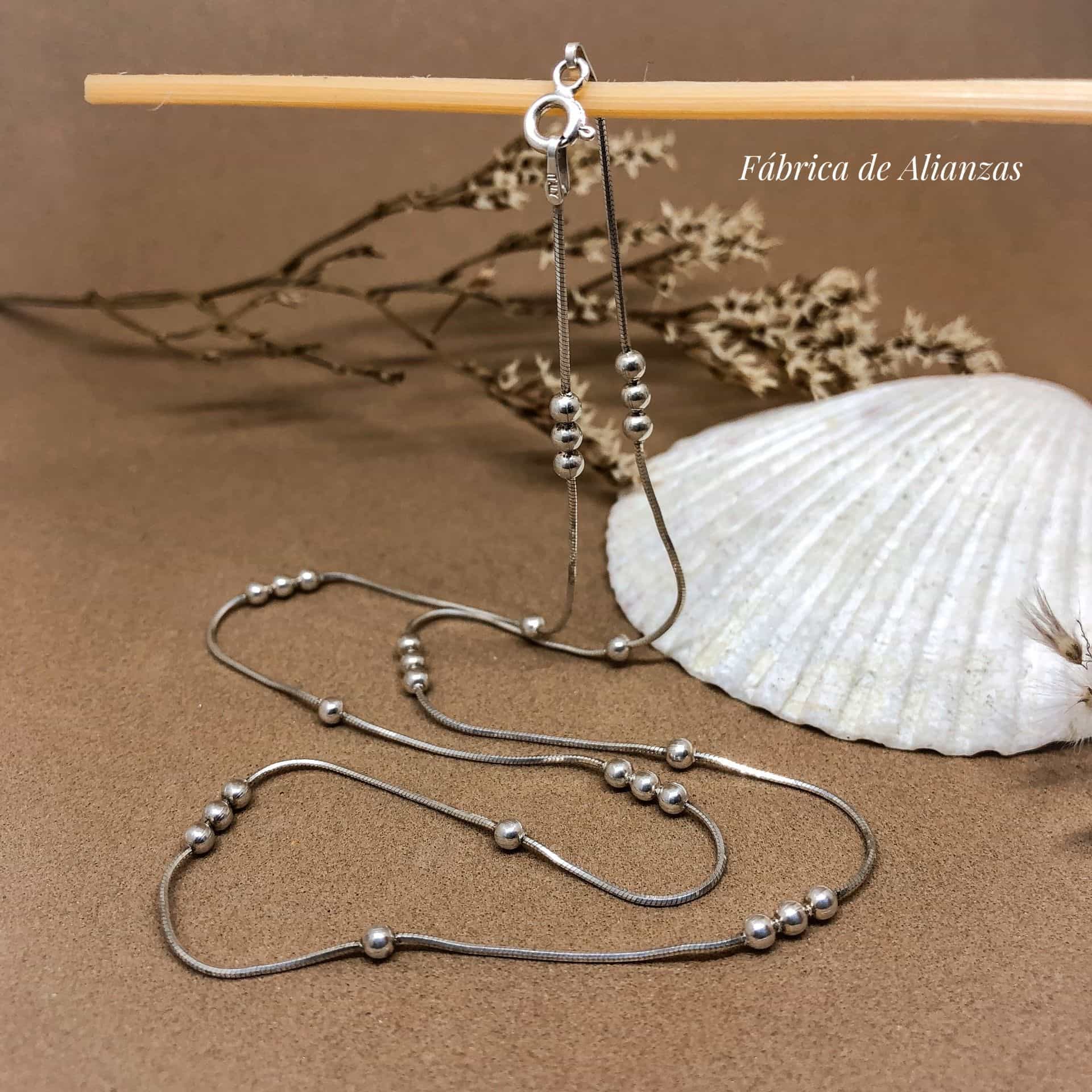 Cadena Colita de Ratón con Bolitas 3 x 1