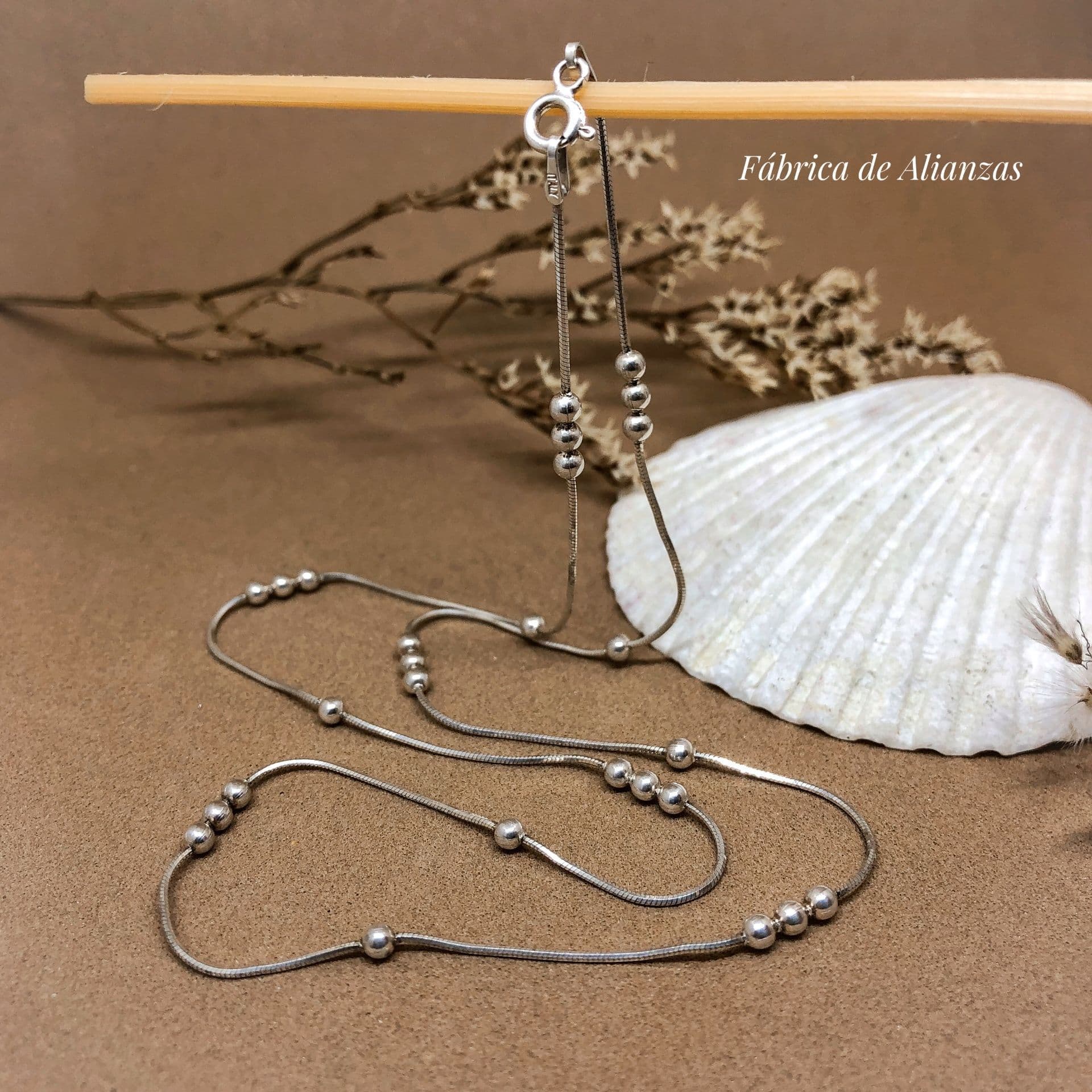 Cadena Colita de Ratón con Bolitas 3 x 1